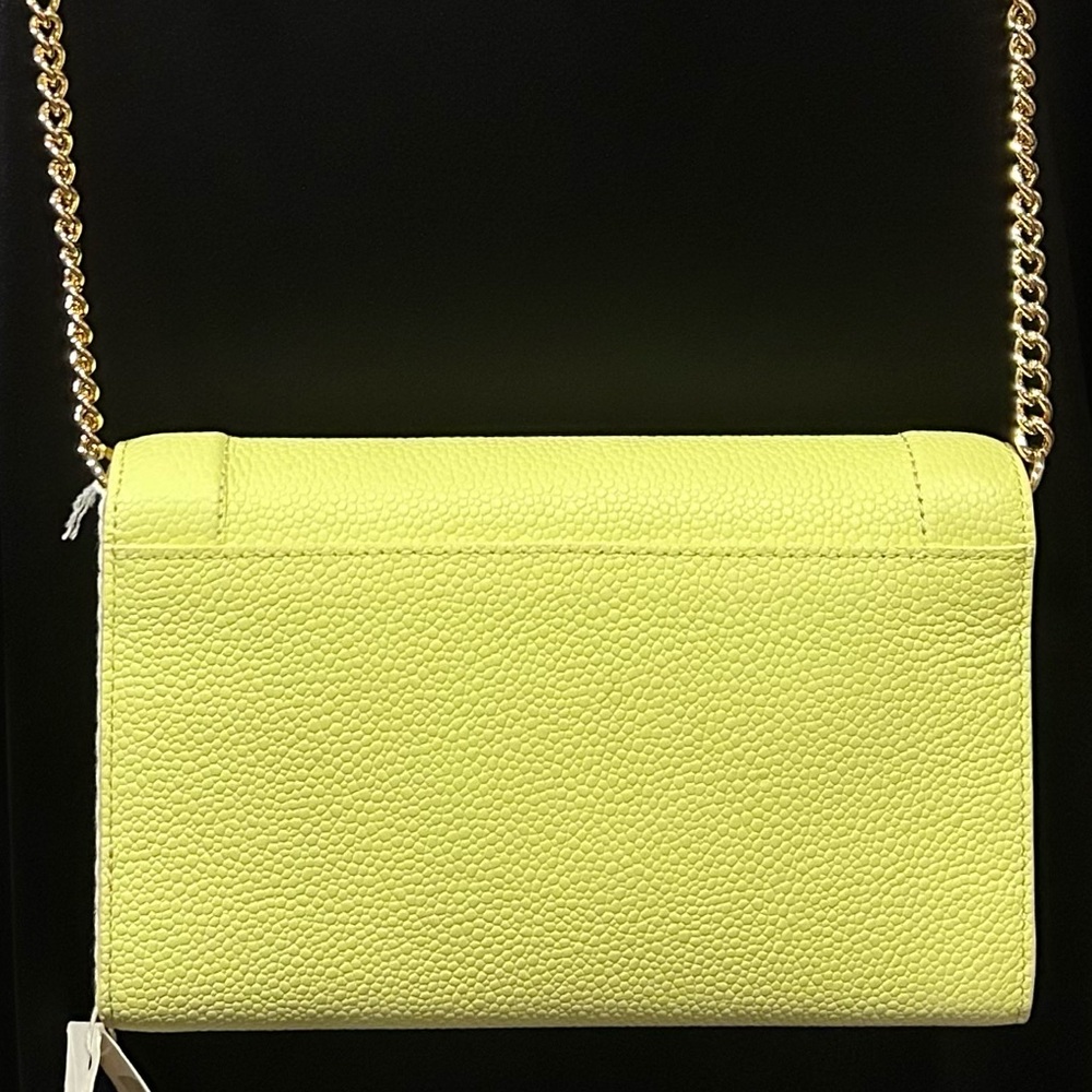 Lancel Ninon Leather Lime Chain Wallet Crossbody - Picture 8 of 10